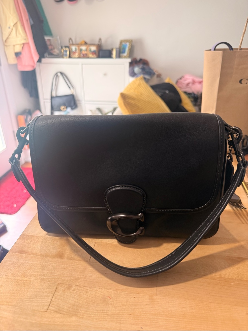 Coach Soft Tabby Black with gunmetal hardware